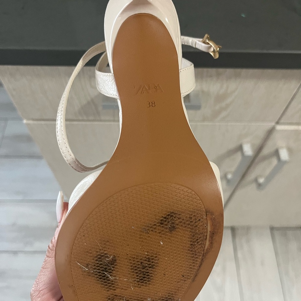 Zara Cream Heeled Sandals